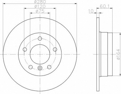 HELLA PAGID 8dd355102601 -  Тормозной диск